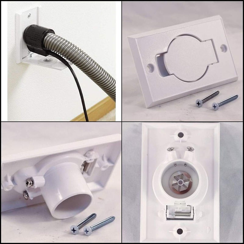 Pokin (2) Central Vacuum White Inlet Valves for Beam Central Vac - White Round Door - Image 2